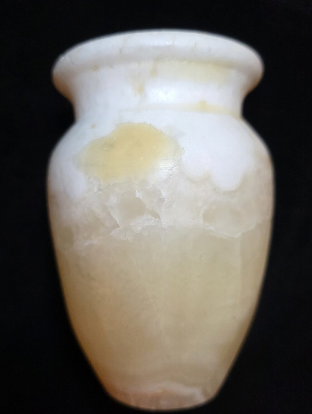 Vintage Egyptian Alabaster Calcite Stone Vase Made Egypt 5.5”